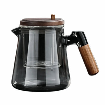 Creative Tea separation Glass Teapot 650ML Heat Resistant Lazy Kungfu Drip Teapot Transparent Press Control