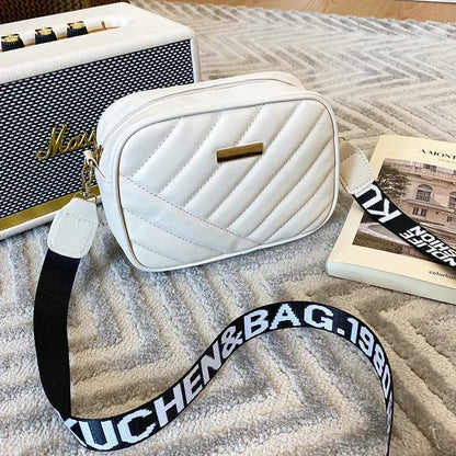 Minimalist Mini Fashionable Quilted Crossbody Bag Wallet, Trendy PU Shoulder Bag, WOMEN'S Casual Handbag and Mobile Phone Wallet