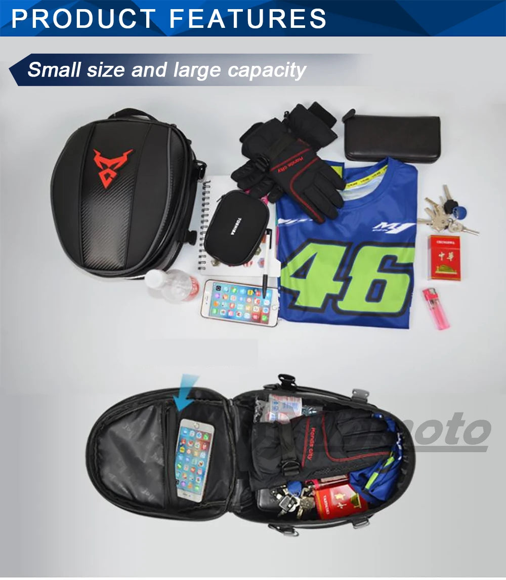 Motocentric Waterproof Motorcycle Tail Bag Multifunction Motorcycle Rear Seat Bag High Capacity Motorcycle Bag Rider Backpack
