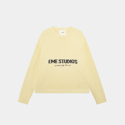 2026 EME Studio Winter Spain Version Of The Letter Printed Shirt New Unisex Loose Couple Personality Casual Fashion Sweater