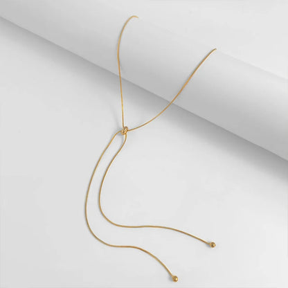 Korean Adjustable Stainless Steel Necklace for Women High Quality Design Gold Color Snake Chain Jewelry Wholesale Dropshipping