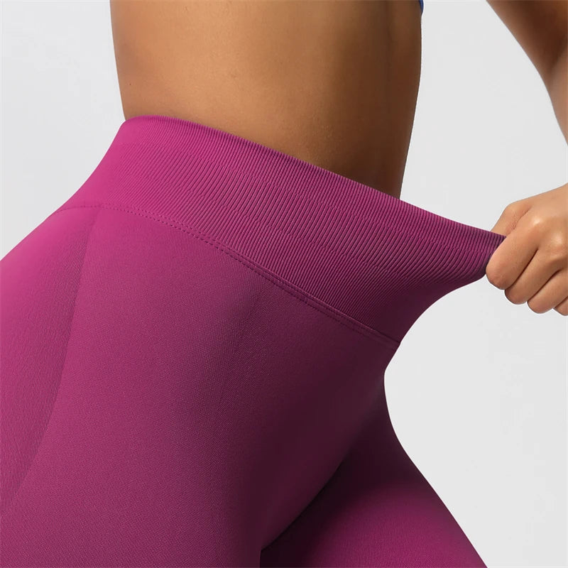 2026 Bum Shaping Leggings Women Seamless Sports Yoga Pants Low Ribbed Band Gym clothes Fitness Workout Scrunch Butt Tight
