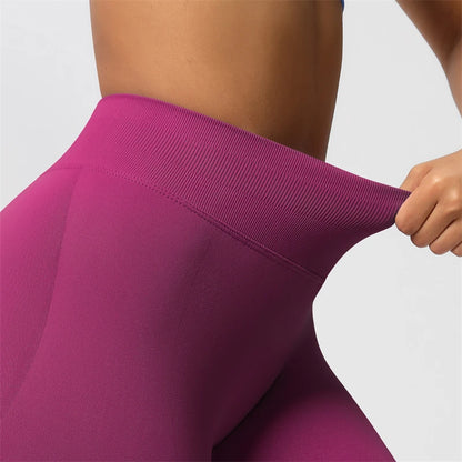 2026 Bum Shaping Leggings Women Seamless Sports Yoga Pants Low Ribbed Band Gym clothes Fitness Workout Scrunch Butt Tight