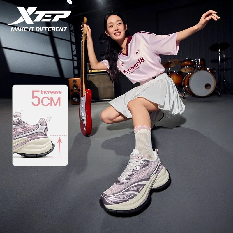 Xtep Basque 3.0 Trendy Cushioning Stable Soft Flexible Rubber Thick Sole Daily Sports Female Shoes 874218320006