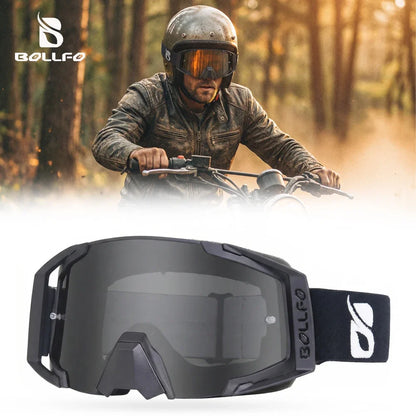 Youth MX Goggles with Tearoffs Windproof Motocross Glasses Men Dual-Cycle Defogging UV400 Protection Dirt Bike Enduro Goggles