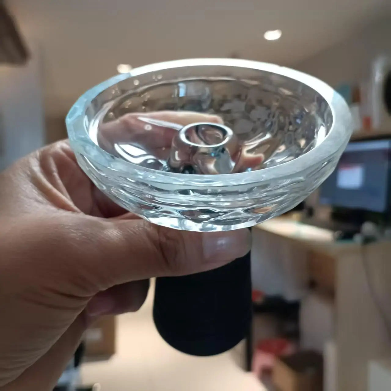 Premium  Crystal Glass Hookah Bowl with Anti-Slip Silicone Base - Heat-resistant Clear Chicha Narguile Shisha Tobacco Holder