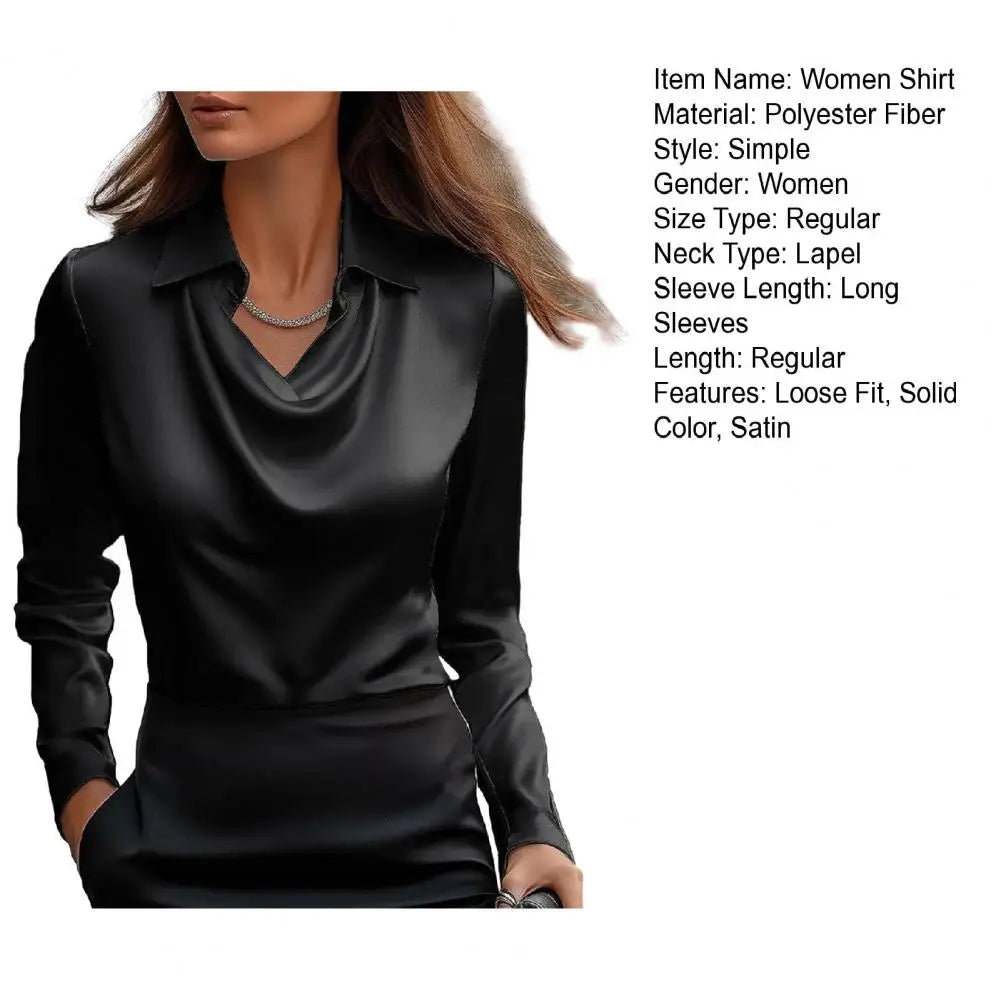 Satin Women Shirt Vintage Long Sleeve Blouse Women Silk Elegant Womens Tops Commuting Luxury White Shirt Autumn Female Clothing