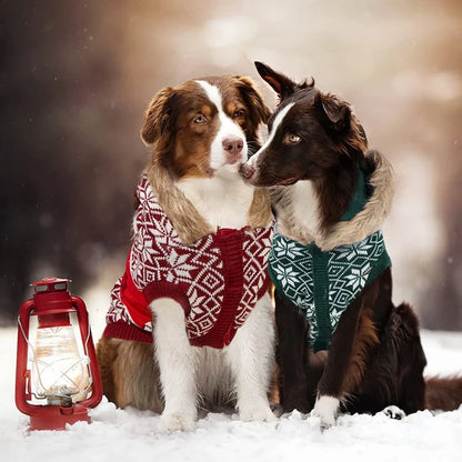 Benepaw Christmas Dog Sweater Winter Warm Reindeer Hooded Knitted Pullover Cat Puppy Clothing Pet Clothes For Small Medium Dogs