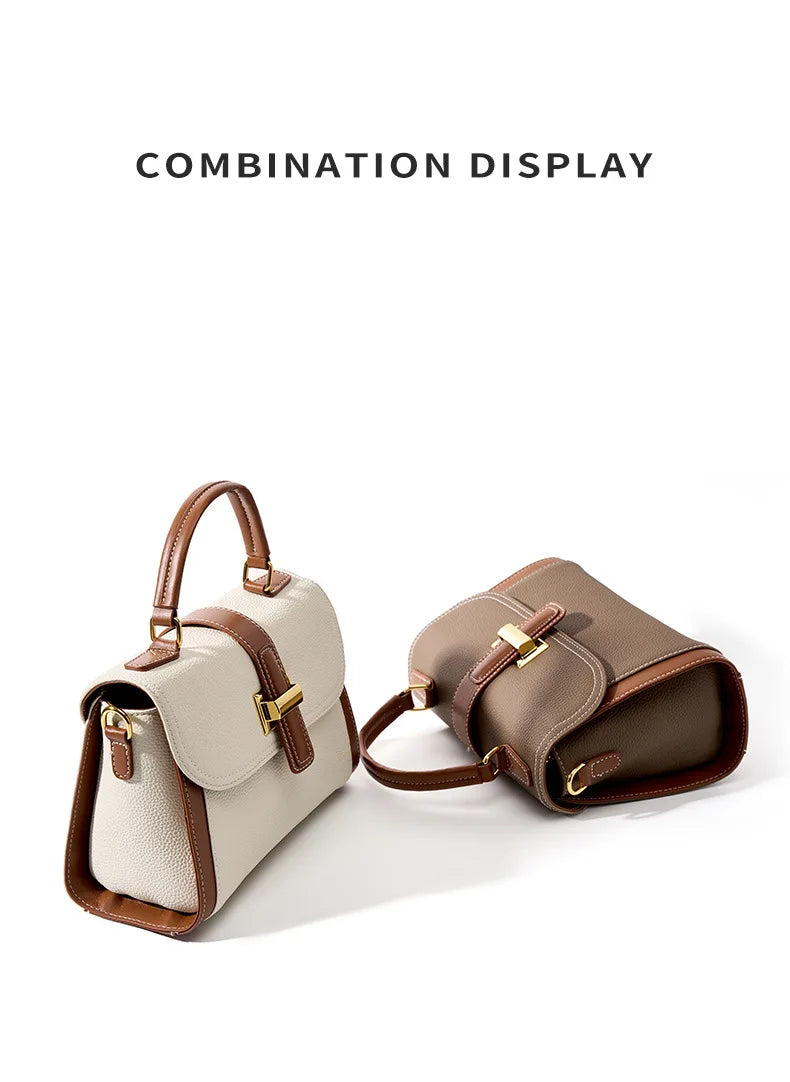 Luxury handbags female crossbody bags small square shoulder bag mom women bags new fashion 2025 genuine cowhide leather satchel