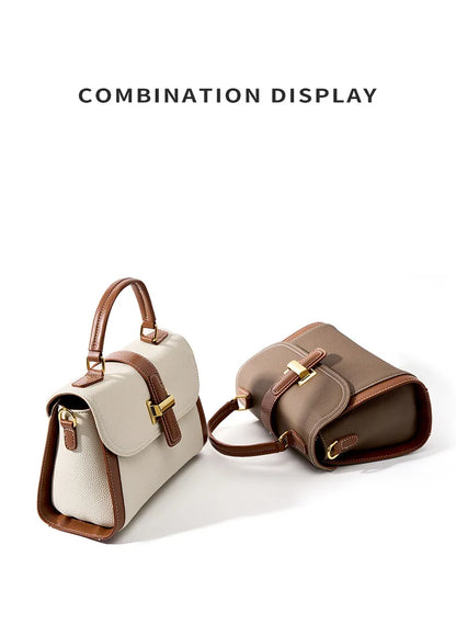 Luxury handbags female crossbody bags small square shoulder bag mom women bags new fashion 2025 genuine cowhide leather satchel