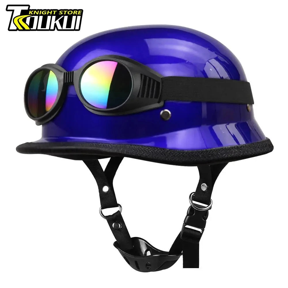 Motorcycle Helmet Fashion Capacete De Moto Retro Casco Moto German Vintage Moto Helmet DOT Certification Half Helmet Men Women