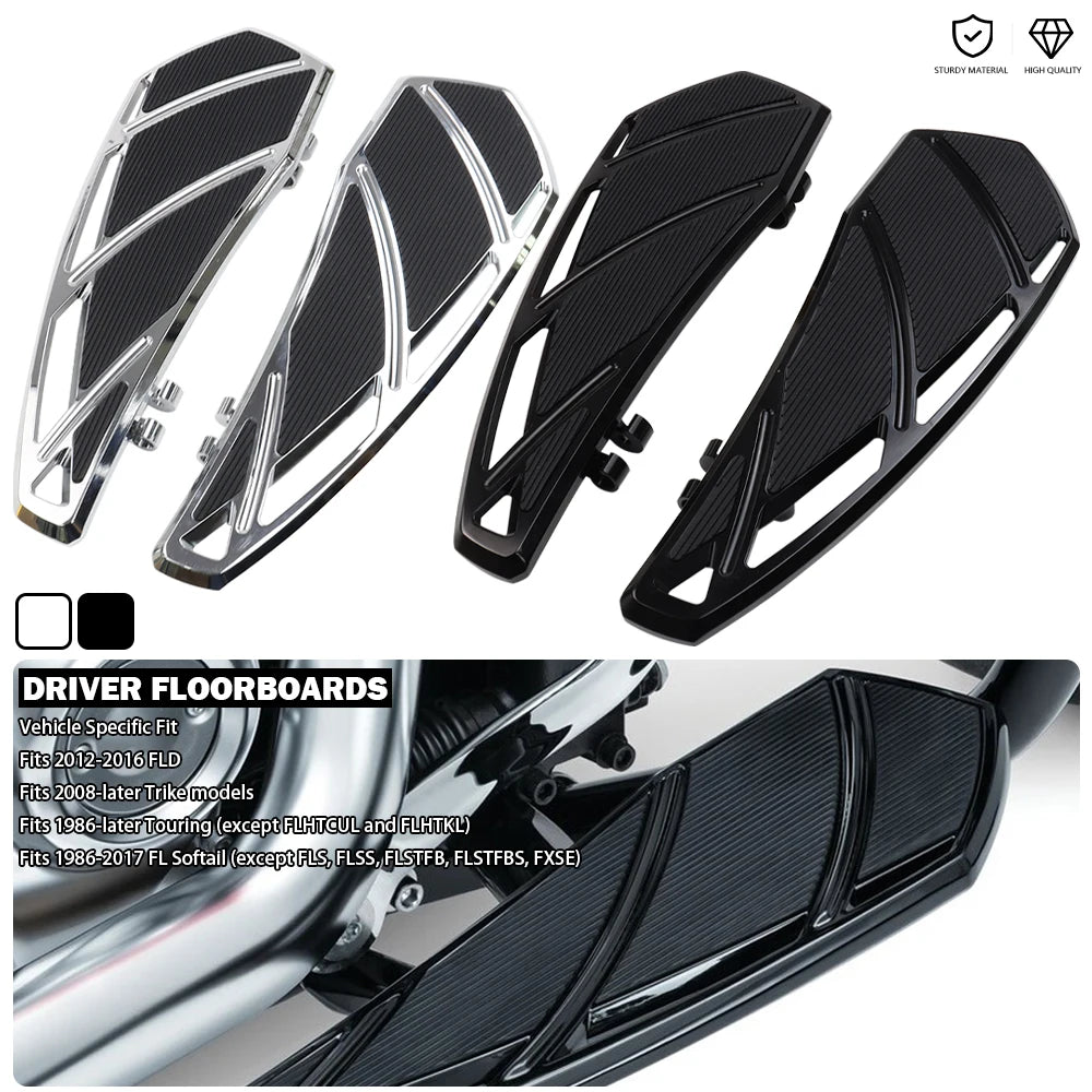 Motorcycle Driver Floorboard Rider Footboard Kit Fit For Harley Road King Electra CVO Street Glide Softail FL Dyna FLD 1986-2023