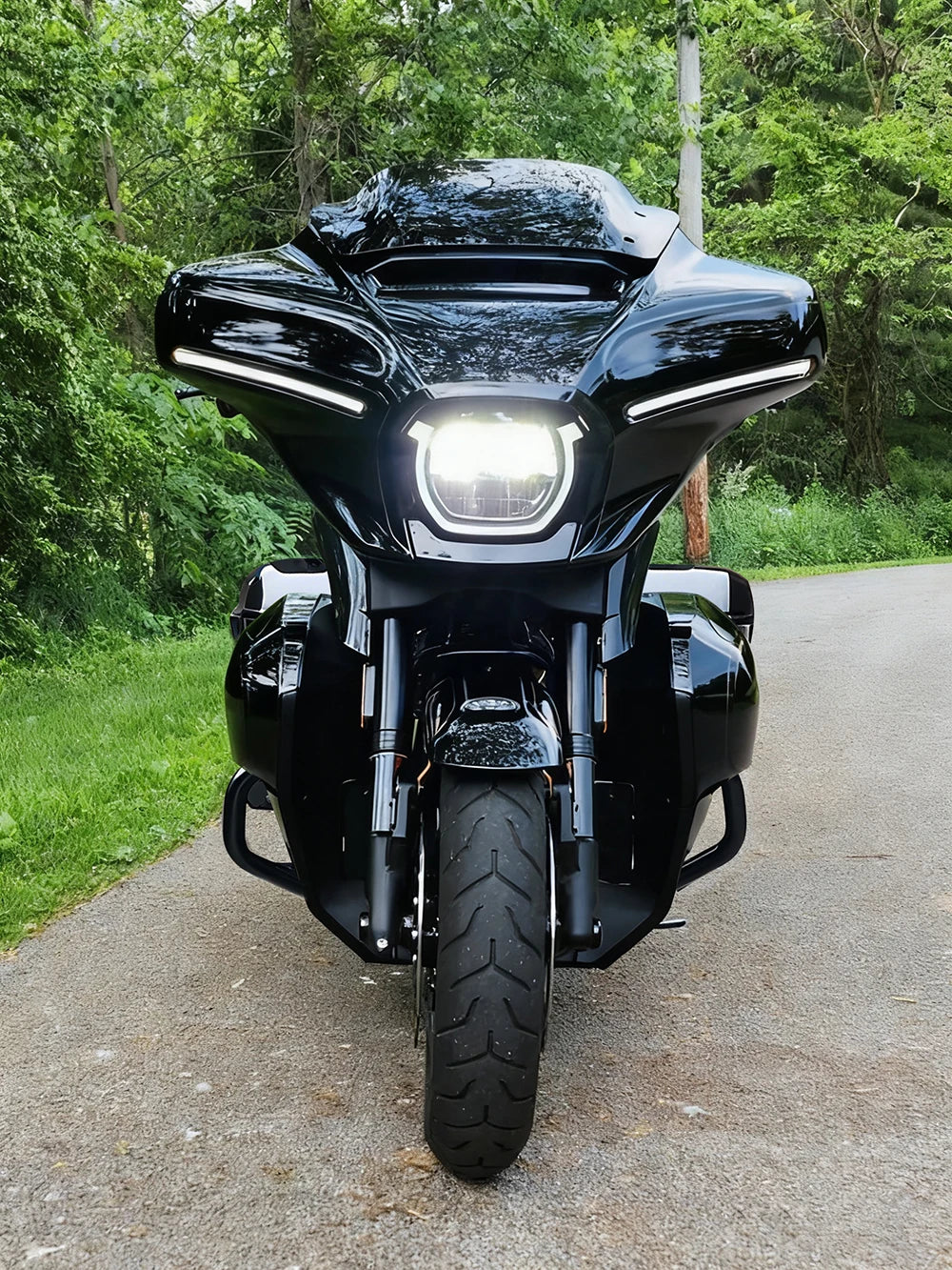 Motorcycle Lower Leg Fairing Cover Extended Chin Spoiler Kit For Harley Touring Street Road Glide 2023-Up FLHX FLTRX 2024-Up