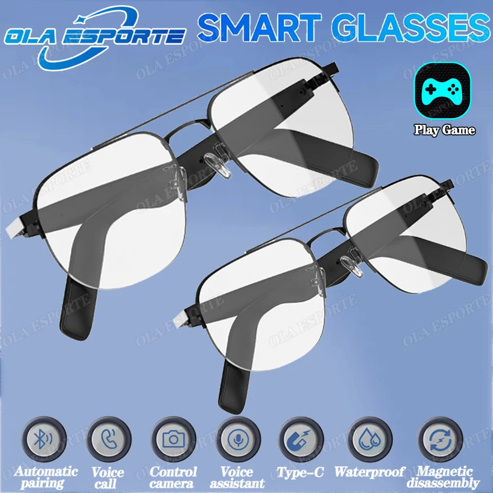 New UV400 Smart Glasses Men Women Listen Music Game Voice Assistant Wireless 5.4 Call Waterproof Anti-blue light SmartSunglasses