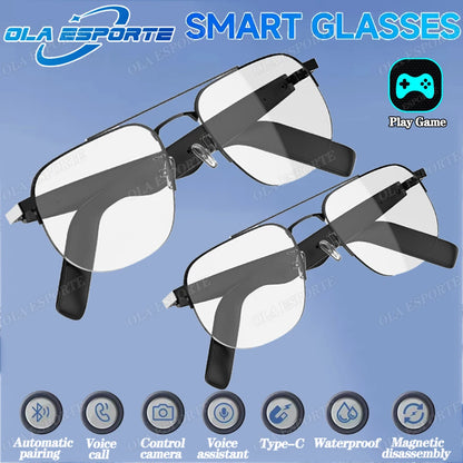 New UV400 Smart Glasses Men Women Listen Music Game Voice Assistant Wireless 5.4 Call Waterproof Anti-blue light SmartSunglasses