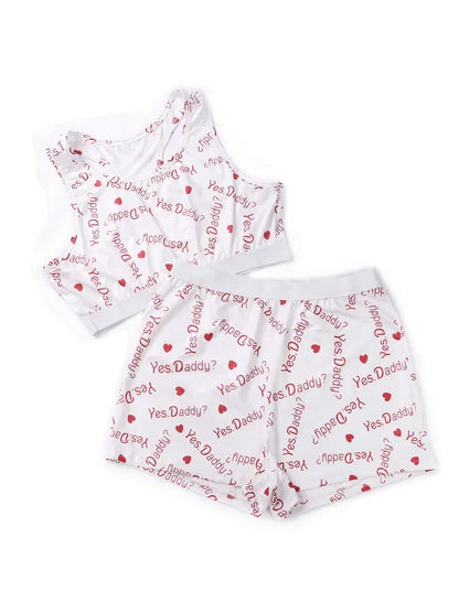 Sets for women 2 pieces Short Set 2026 Casual Home Wear Printed Vest Crop Tops Shorts Set Tracksuits Sportswear Loungewear