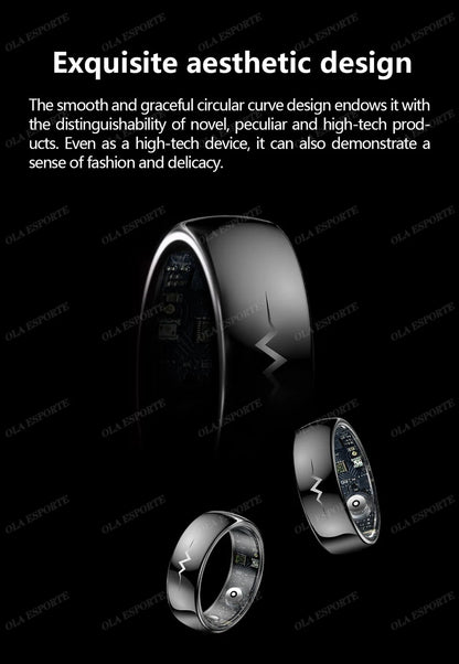 New ECG Smart Ring Men Women Bluetooth Blood Heart Rate Blood Oxygen Health Monitoring Multi Sports 5ATM Waterproof smartring