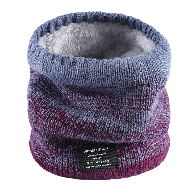 Winter Scarf for Men Fleece Ring Bandana Knitted Warm Solid Scarf Women Neck Warmer Thick Cashmere Hot Handkerchief Ski Mask