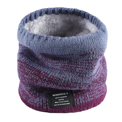 Winter Scarf for Men Fleece Ring Bandana Knitted Warm Solid Scarf Women Neck Warmer Thick Cashmere Hot Handkerchief Ski Mask