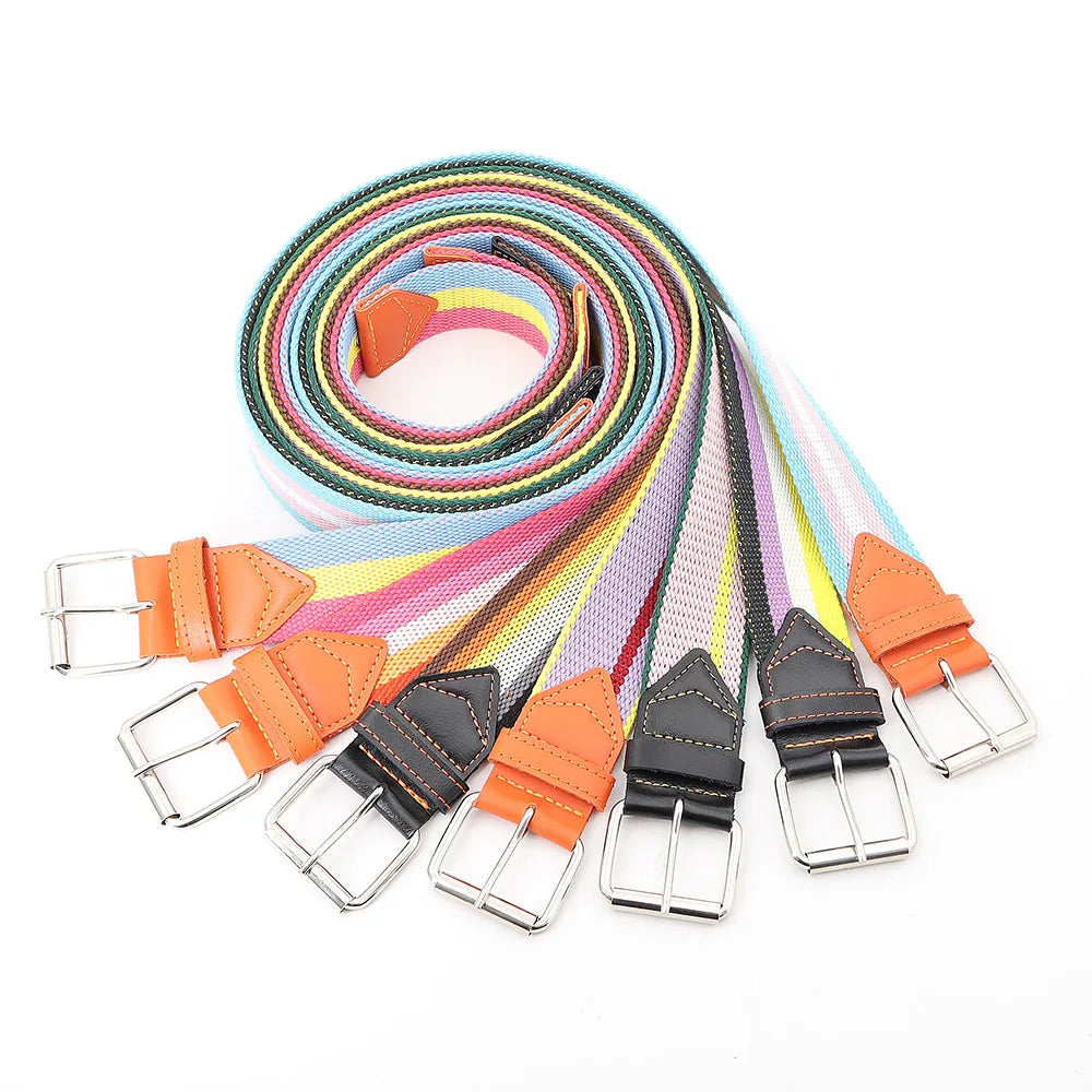 Rainbow Pride Canvas Belt with  - Versatile & Stylish for Jeans