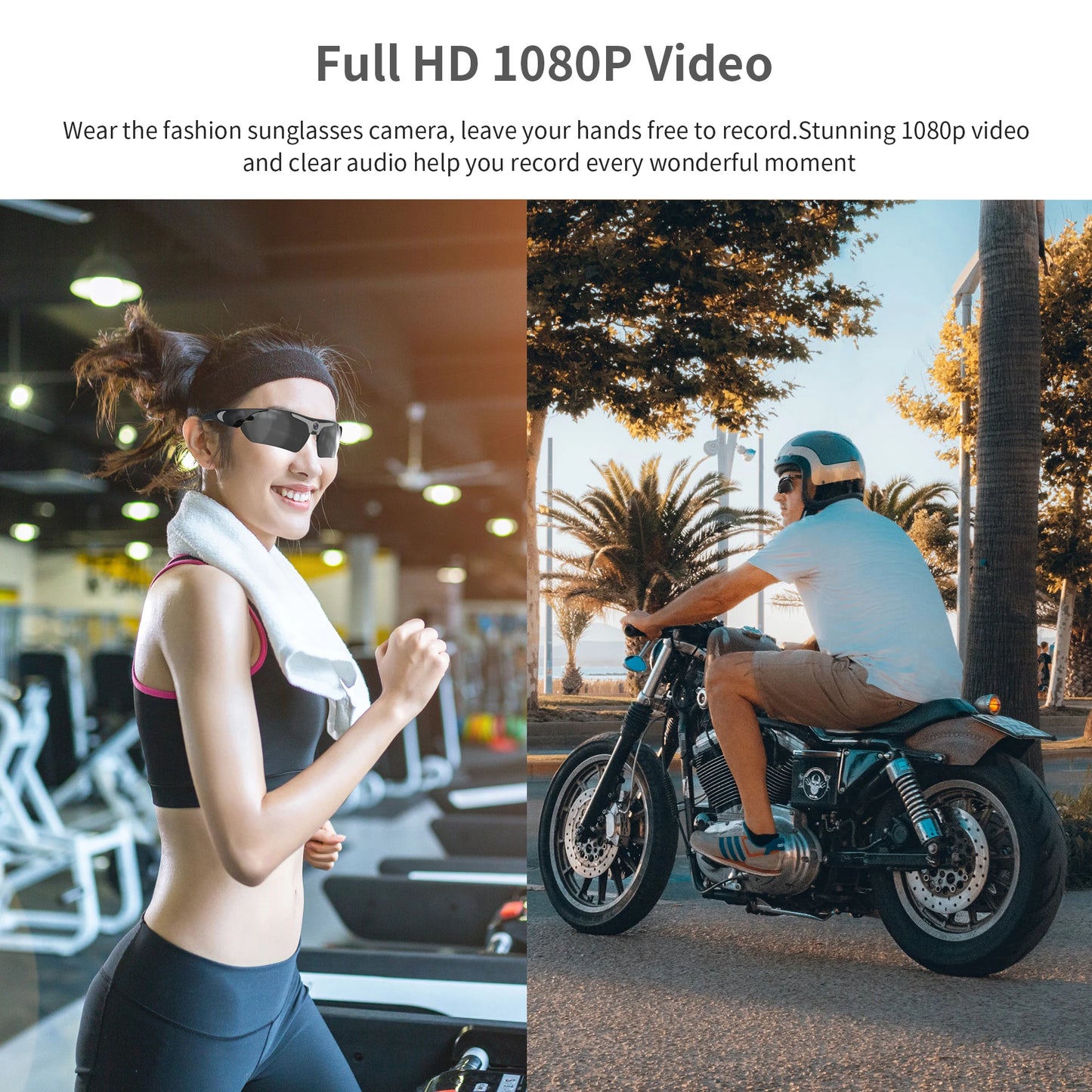 4K HD Smart Glasses Camera Mini Eyewear Camcorder for Outdoor Cycling Driving Video Recordings