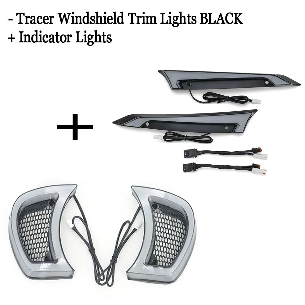 For Harley Road Glides 2015-UP Motorcycle Decorative Lights Windscreen Led Trim Lights Windshield Running Turn Signal Lamps