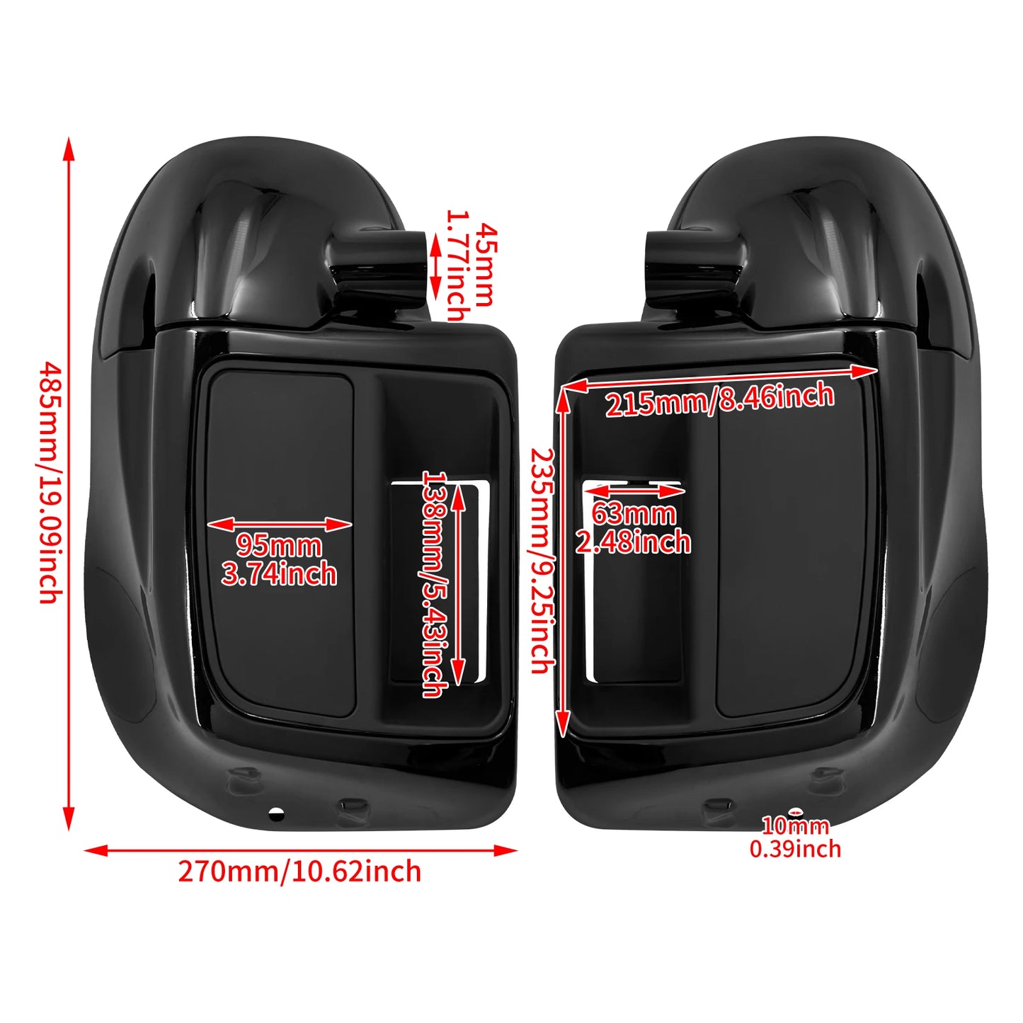 Lower Vented Leg Fairing Glove Box Motorcycle With LED Light For Harley Touring Road King FLHR Street Glide FLTRX FLHTK 2014-Up