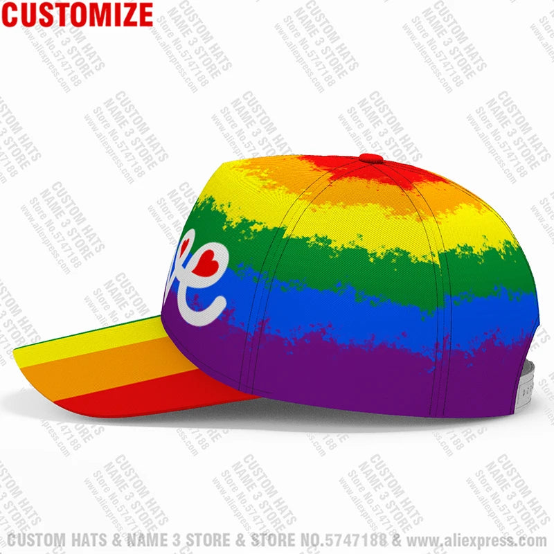 Rainbow Flag Baseball Cap Love Bisexual Gay Pride Hat Lesbian Lgbt Travel Philly Progress Six Colorful Peace Homosexual Headgear