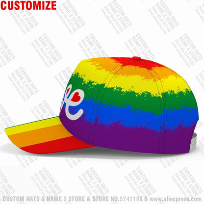 Rainbow Flag Baseball Cap Love Bisexual Gay Pride Hat Lesbian Lgbt Travel Philly Progress Six Colorful Peace Homosexual Headgear