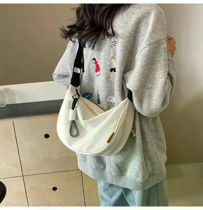 2025 New Fashion Crossbody Bag Simple Wide Shoulder Strap Design Single Shoulder Bag Original Style Commuting Dumpling Women Bag