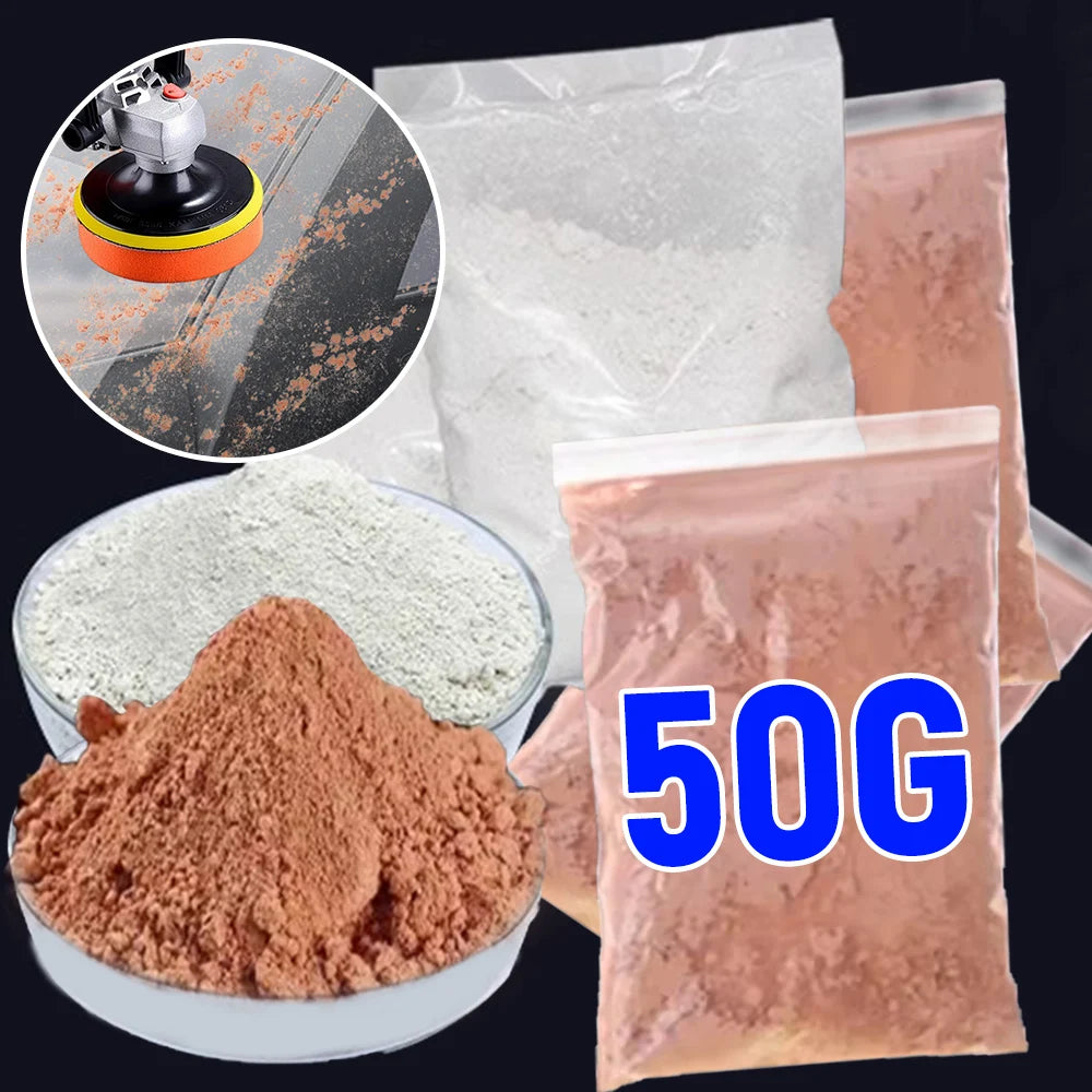 50g Car Glass Polish Powder Car Window Polishing Mirror Powder Glass Removal Composite Rare Repair Tool Accessories Auto Care