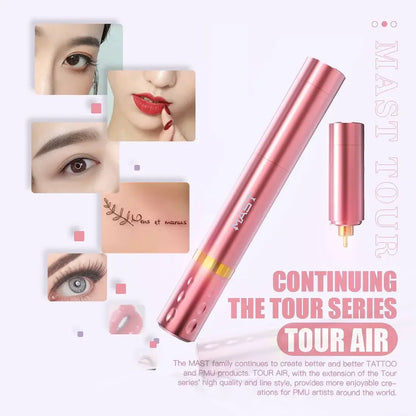 Mast Tour Air Permanent Makeup Machines Tattoo Rotary Pen Wireless Battery for Lip Pmu Supplies Cartridge Needles Set