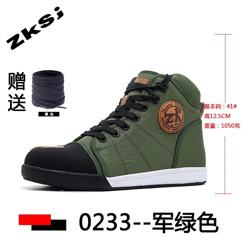Motorcycle Shoes Men Riding Boots Casual Flat Shoes Anti-collision Toe Heel Protection Outdoor Cycling Motobike Sports Sneakers