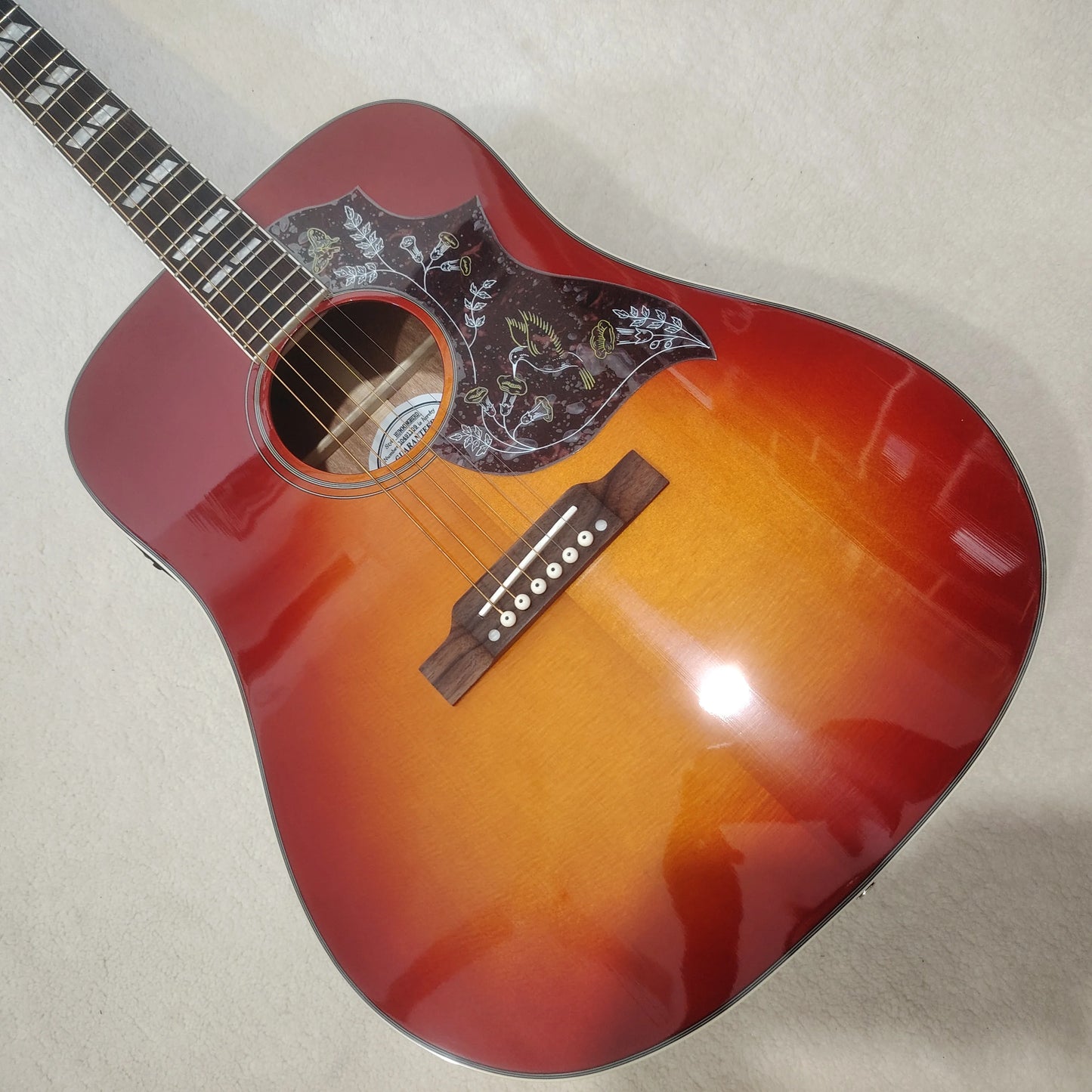 [Original Guitar]High quality bird acoustic guitar, top solid spruce, 301EQ, cow bone nut, free shipping from US warehouse,