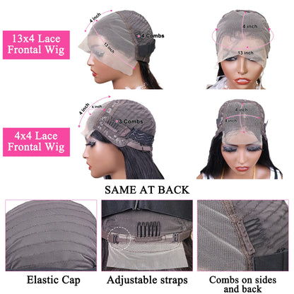4x4 5x5 HD Lace Frontal Glueless Bob Wig Human Hair 10 Inch Straight Human Hair Wig Pre Plucked HD Short Bob Lace Front Wig 13x4