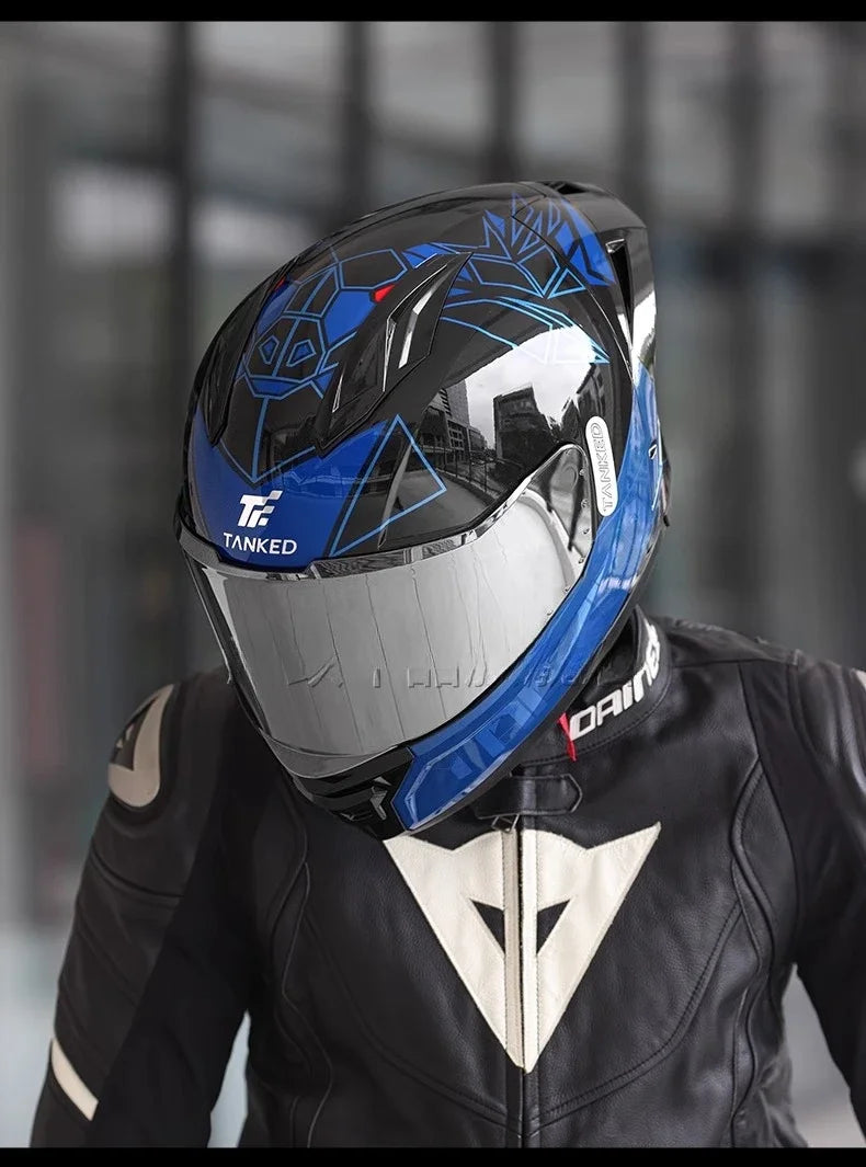 TANKED Motorcycle Helmet DOT ECE2206 Helmets Street Racing Capacete Pink Visor Double D Buckle Women Casco Moto S M  LCascos