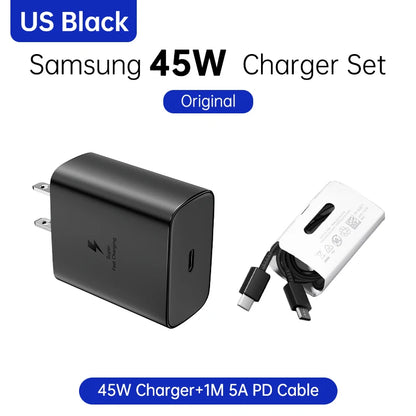 SAMSUNG 25W Charger 45W Adapter PD Type C Super Fast Charging Samsung Galaxy S26 S25 S24 S23 S22 Ultra A54 A34 Power Chargeur EU