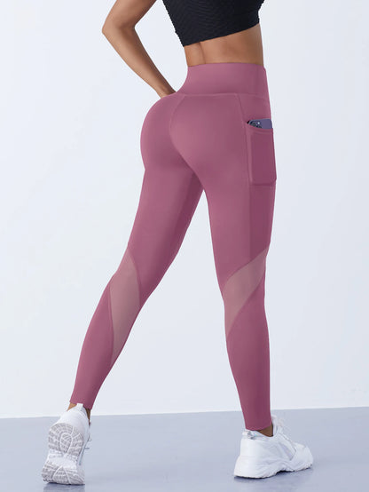 1PCS Women's Mesh Splicing Yoga Pants Shaping Leggings High Waist Tummy Control Lift Hips Running Workout Activewear Pants