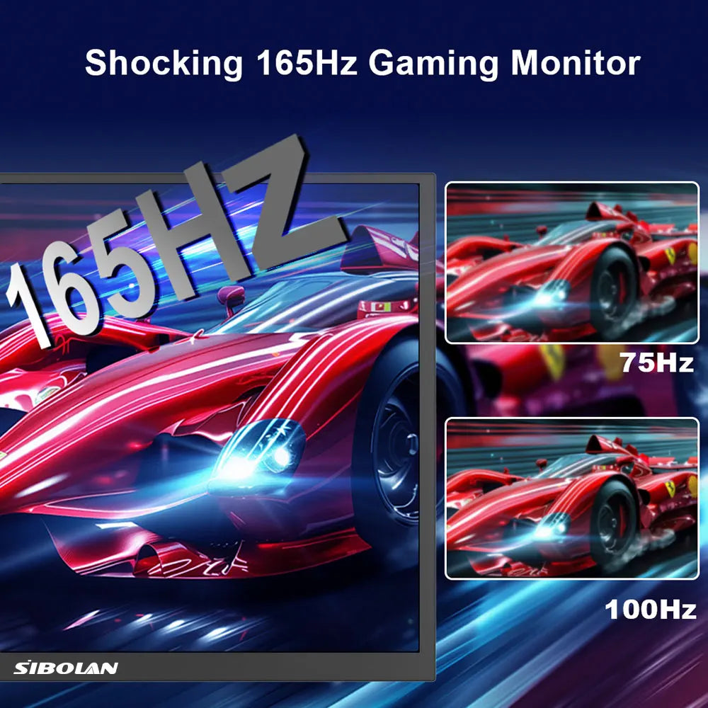 Sibolan 27 inch 2.5K Portable Monitor 165Hz 72% sRGB HDMI USB-C Plug Built-in Mount Laptop Display Extender For Windows Mac
