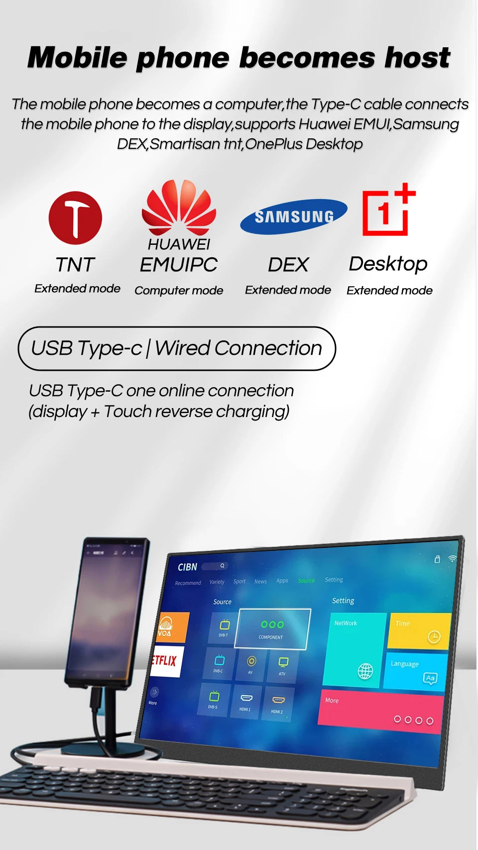 HGFRTEE 16inch Touch Portable Monitor 100%sRGB 350Cd/m² External Second Display For Laptop Screen,Touch/no Touch optional