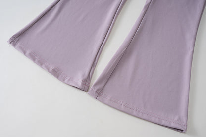 Girls Flared Pants High Waist Yoga Leggings Teenagers Stretch Elastic Waistband Kids Sportswear Trousers Autumn Spring