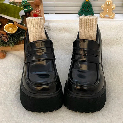 Retro Le Fu Shoes 2024 New Thick Soled High Heels Daily Luxury Women's Solid Color Temperament Mary Jane with Follow-up Shoes