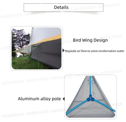 ASTA GEAR Yunque 10D Ultralight 1P Tent Outdoor Camping Fish Spine Waterproof Windproof Silicon Coating Trekking Tent