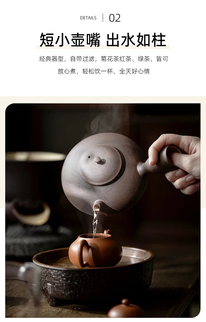 Handmade Pottery Carbon Charcoal Furnace Vermilion Style Olive Wood Boil Water Stove for Tea Kettle Household Kung Fu Teaware