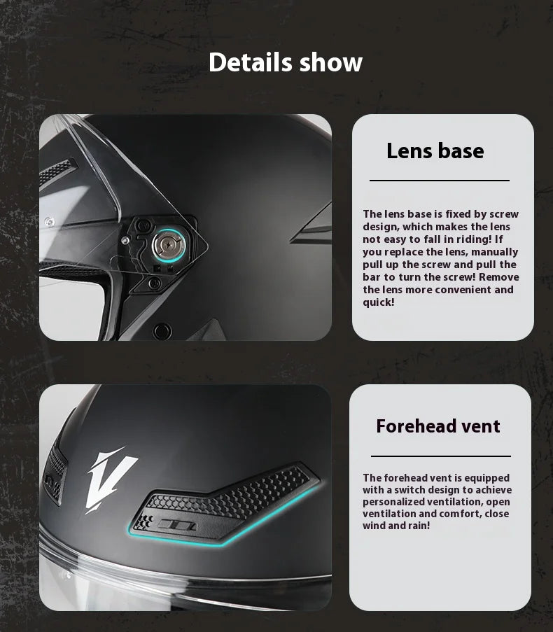 New Motorcycle Helmet DOT Approved  Full Face Racing Off-road Helmets Capacetes Men Cascos Para Moto for Harley Four Season