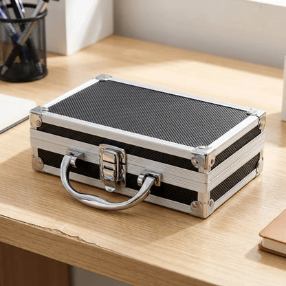 Shockproof Aluminum Alloy Tool Box Impact Resistant Drop-Resistant Portable Tool Case Protective Handheld Safety Briefcase