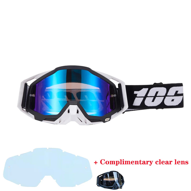 Motorcycle glasses MTB off-road goggles replacement lens single layer glasses bag