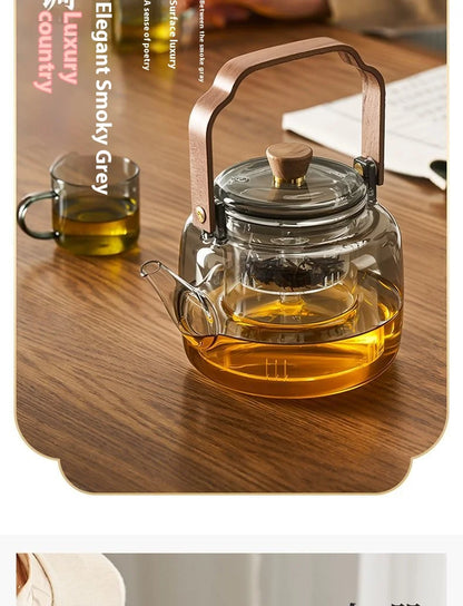 GIANXI Glass Boiling Teapot Chinese Kung Fu Tea Set High Temperature Tea Brewing Special Samovar Teapot Health Pot