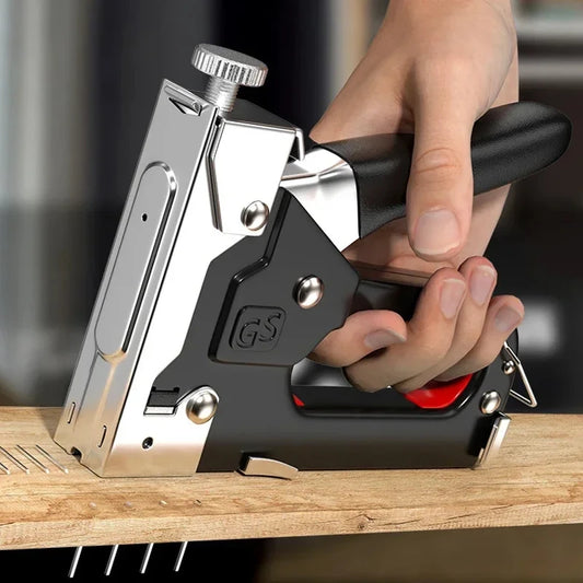 4 In 1 Manual Nailing Gun Construction Stapler Air Nail Woodworking Special Staple Book Household DIY with 800 Staple