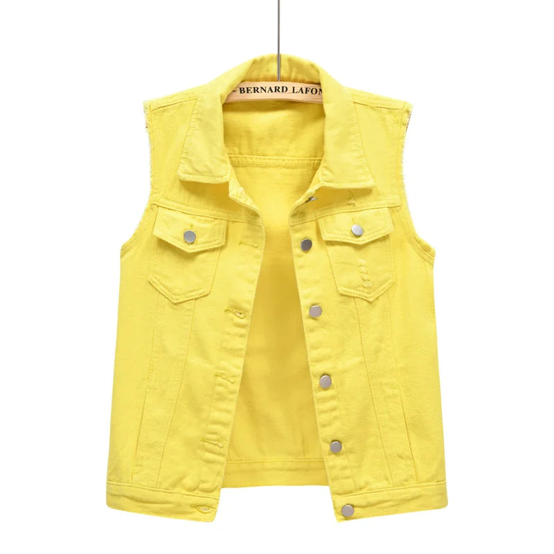 Coats Fashion Clothes Casual Vintage Elegant Sleeveless Denim Vest for Women Jacket Spring Streetwear Women Clothing Autumn